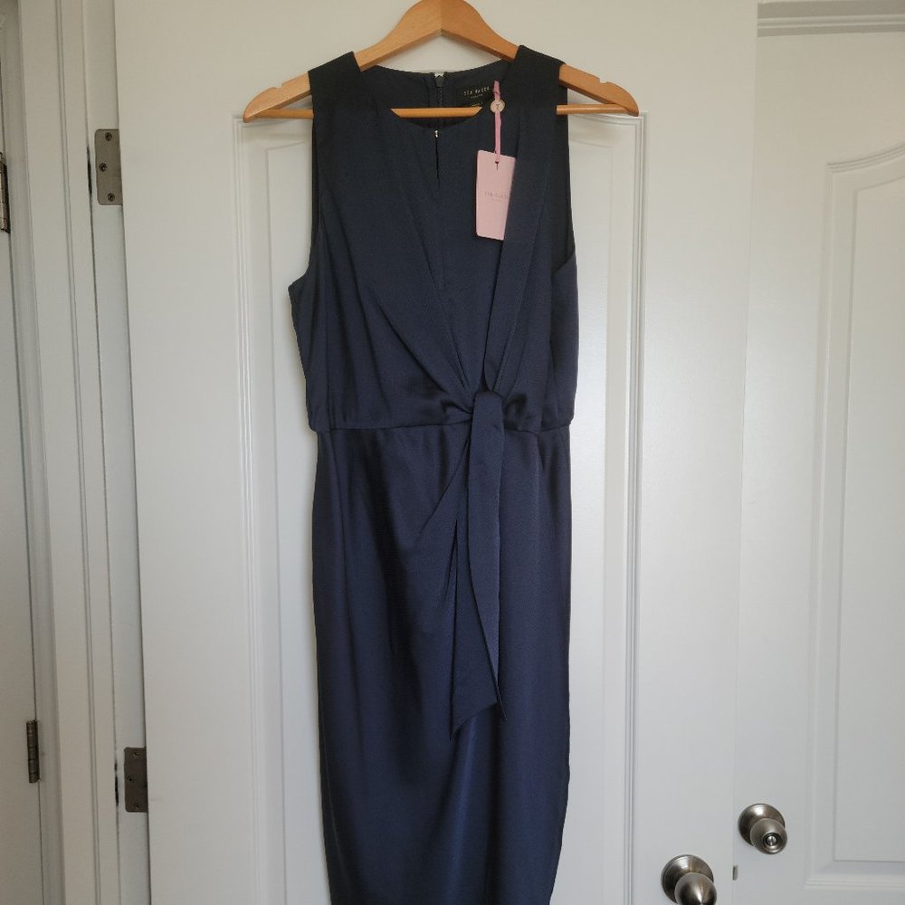 Pohshan Keyhole Detail Midi Dress Blue
